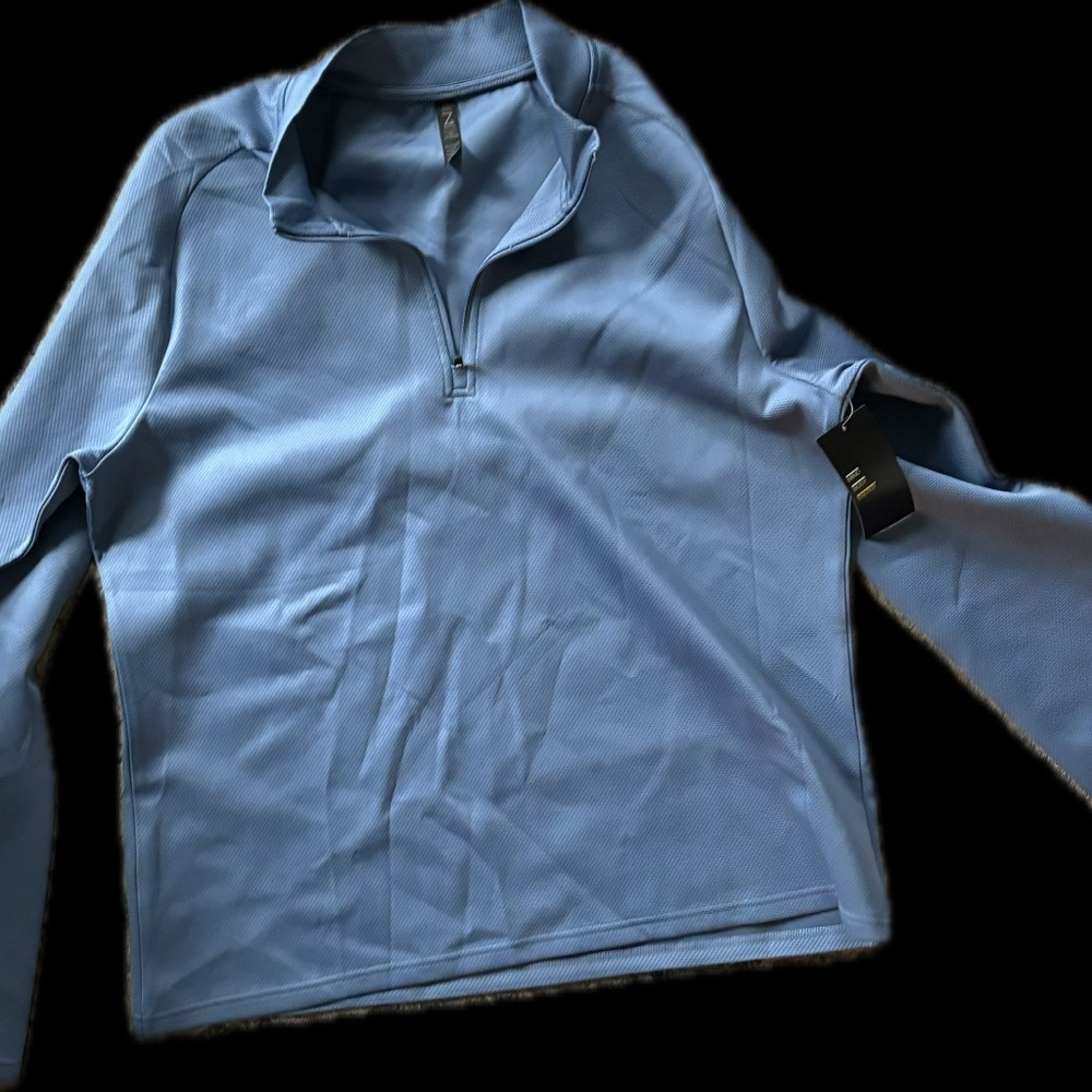 Brand New with Tags Men Blue Quarter Zip shirt